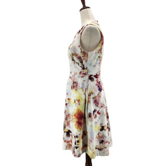Hunter Bell New York Womens 4 Dress Kukka Tea Dress Abstract Floral Multicolor A - Picture 3 of 10